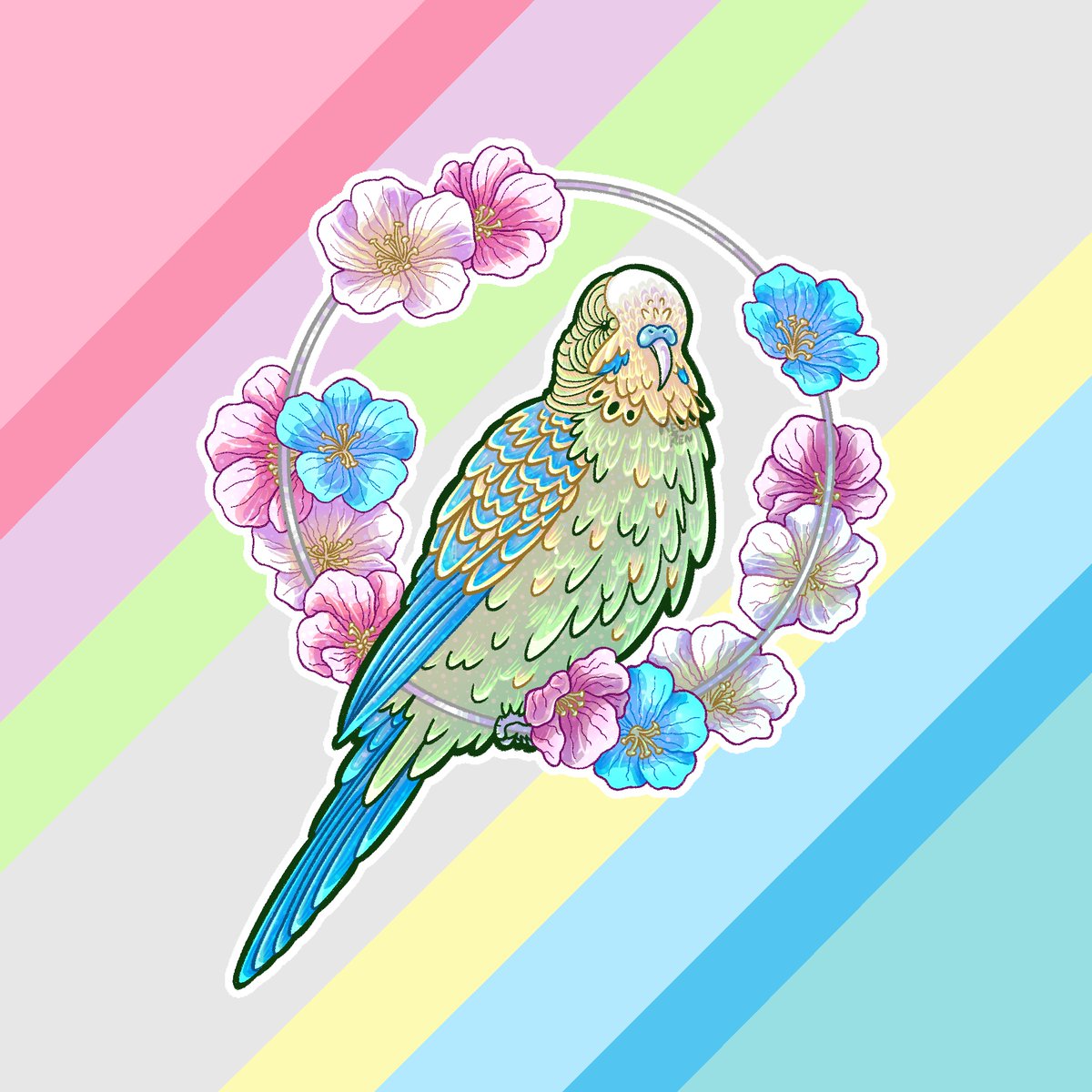 redwrencreative's tweet photo. Happy Pride Month!!π³οΈβπ
Todays piece represents the Questioning community with their flag behind a Green Budgie and some Geranium flowers.
We can't wait to share them all with you!
#pride #art #pridebirds #questioningpride #questioning #greenbudgie #budgie #geraniums #flowers https://t.co/TRtE627tzW