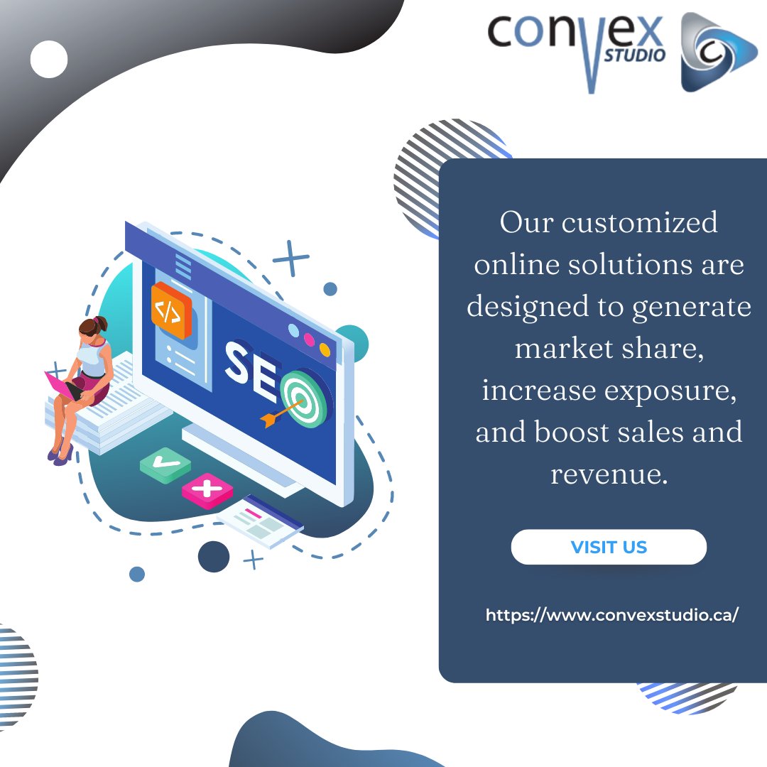 Ready to elevate your online presence? Let Convex Studio work wonders for your business! Our customized online solutions are designed to generate market share, increase exposure, and boost sales and revenue. 
#ConvexStudio #OnlinePresence #MarketShare