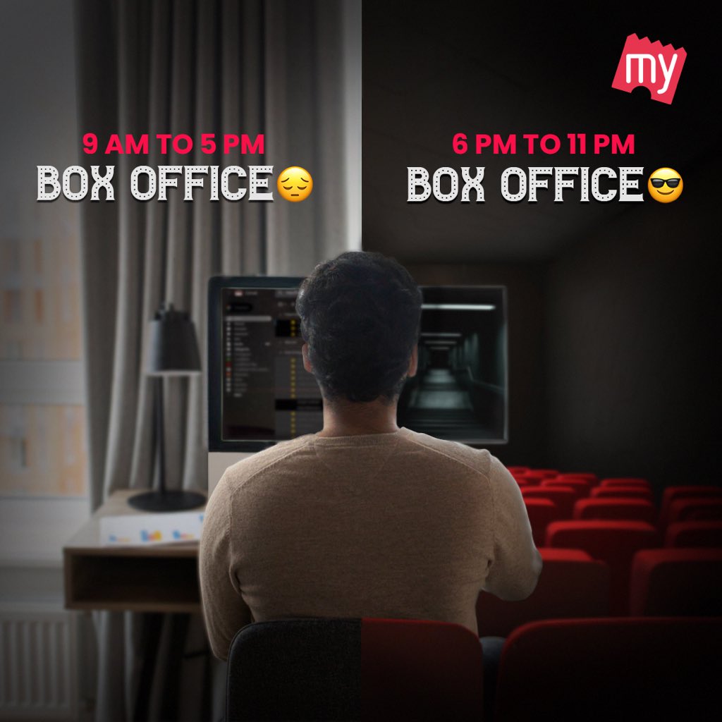 Office: 10 mins late🫣
Box office: Always 10 mins early😎

#boxoffice #weekends #plans #weekendplans #movieplans #movies2023 #newreleases #watchnow #booknow #BMS #BookMyShow #brandlove