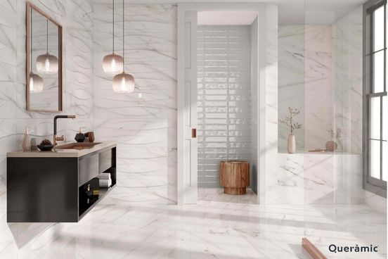 queramic's tweet image. La serie Dozza recrea la belleza del mármol Carrara y Calacata pulido sobre porcelánico con inyección digital.  💫✨

¿Estás listo para añadir un toque de elegancia? 

¡No esperes más y hazte con la serie Dozza Pulido de Tau Cerámica! 

#Decoración #DiseñoDeInteriores