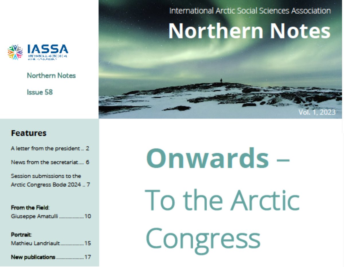 IASSA_SocSci's tweet photo. #NorthernNotes 58 is out!!
Contents:
@AmatulGiuseppe's fieldwork with people of Doig RIver First Nation; Portrait interview with @M_Landriault, letter from the president @GreteKaare, and info on session proposal submissions to #ArcticCongressBodø2024
https://t.co/I4y5CTCcjj https://t.co/jADjNMmZ7u