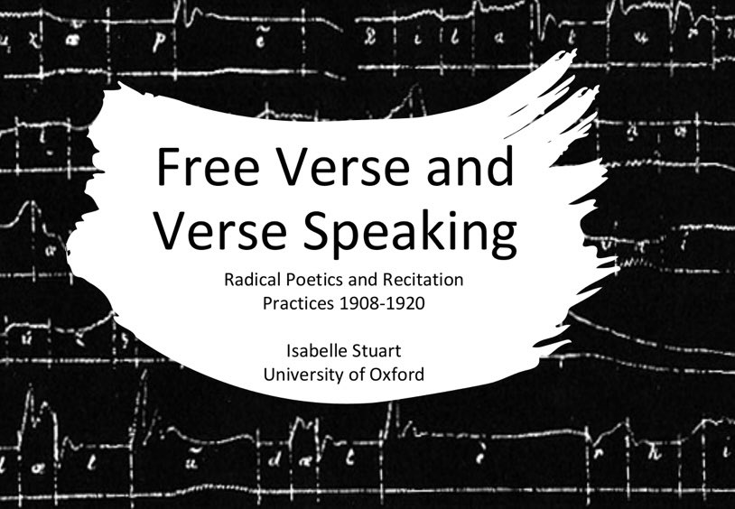 Isabelle Stuart (@ikstuart) on Twitter photo v much enjoyed presenting at Sounding Modernism <a href="/KingsCollegeLon/">King's College London</a> today on free verse & verse speaking 🔊
left with ears full of interesting sounds + a new appreciation for the resonances of Entente !
many thanks to <a href="/ImogenFree/">Dr Imogen Free</a> + <a href="/AnnaLSnaith/">Anna Snaith</a> for an excellent couple of days 💥 v much enjoyed presenting at Sounding Modernism <a href="/KingsCollegeLon/">King's College London</a> today on free verse & verse speaking 🔊
left with ears full of interesting sounds + a new appreciation for the resonances of Entente !
many thanks to <a href="/ImogenFree/">Dr Imogen Free</a> + <a href="/AnnaLSnaith/">Anna Snaith</a> for an excellent couple of days 💥