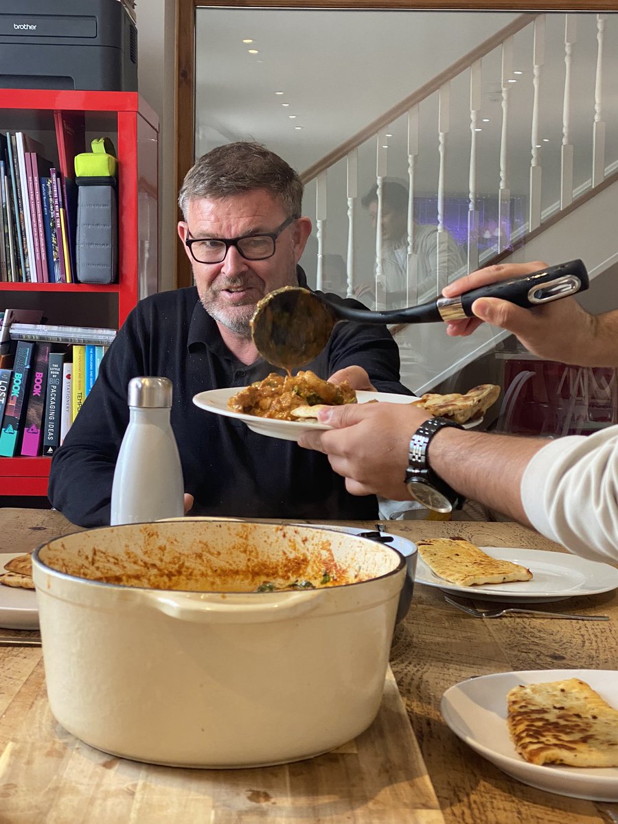 curious12design's tweet photo. Abhi is in the middle of a placement at C12 and kindly offered to cook for the team! We have just demolished the most deliciously authentic chicken tikka masala with charred naan bread. 🙌🏼 Unreal. https://t.co/ddHcd2tolL