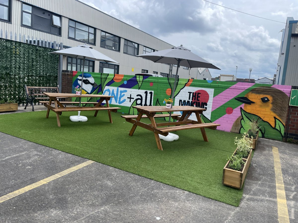 The big reveal! Delighted to reveal our new outdoor area as part of our celebrations for for #eoday #goodemploymentweek @EmployeeOwned @GoodEmpCharter