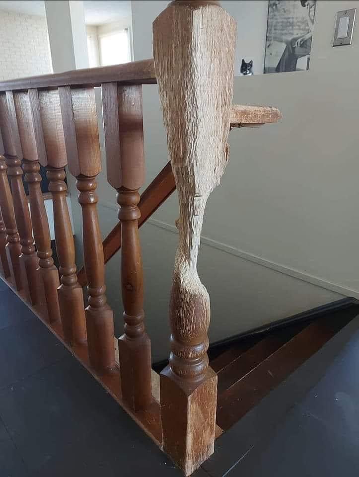 15 years of work and the artist is pictured in the background.