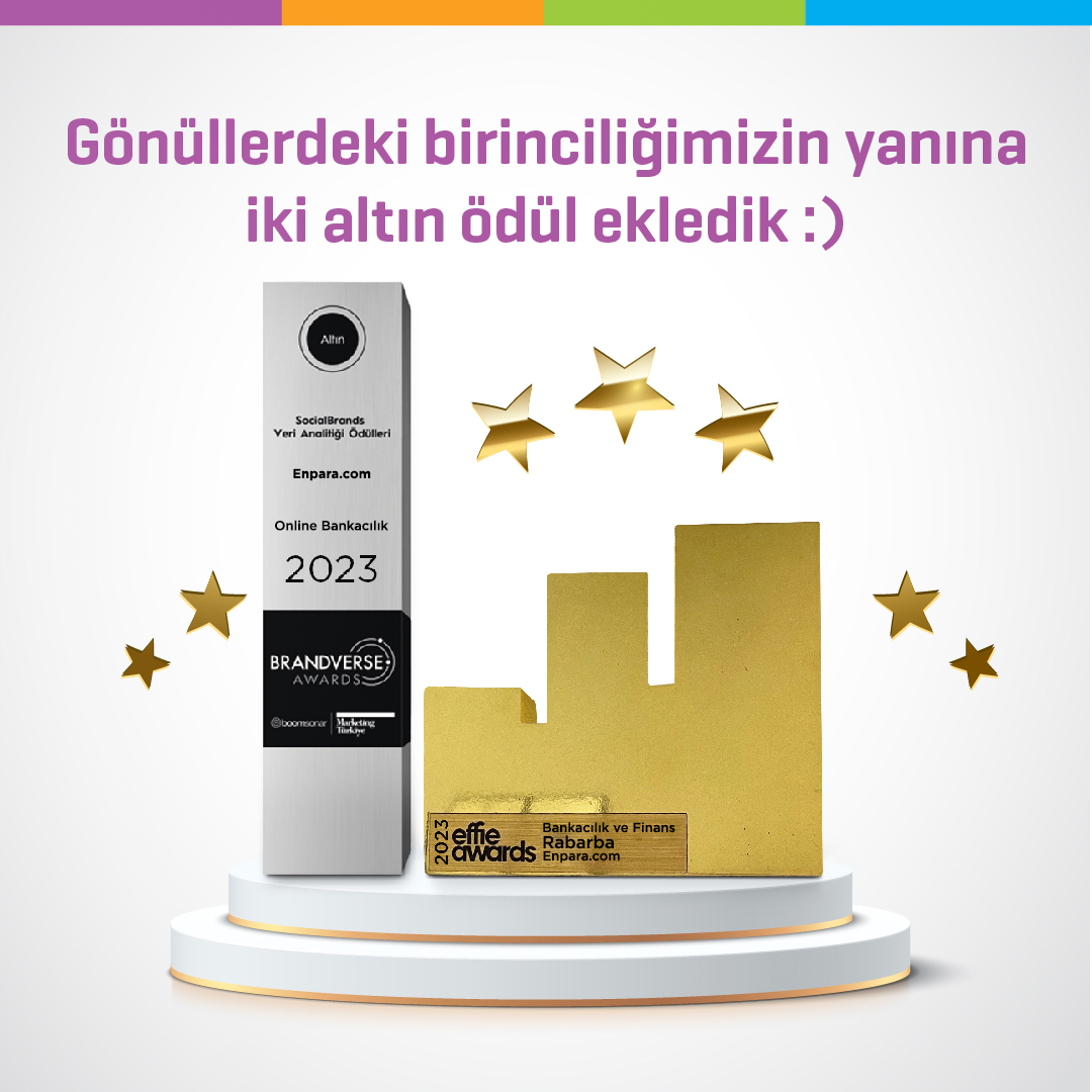 Türkiye’nin İletişim ve Pazarlama alanında iki prestijli ödülü Brandverse ve Effie’de altın ödül bizim oldu. Sevinçliyiz :) #enpara #enparacom #bankadangüzeli