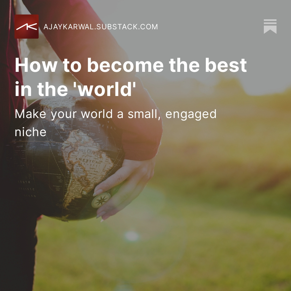 Just published this weeks newsletter to my lovely subscribers.
Have a read at  ajaykarwal.substack.com/p/how-to-becom…