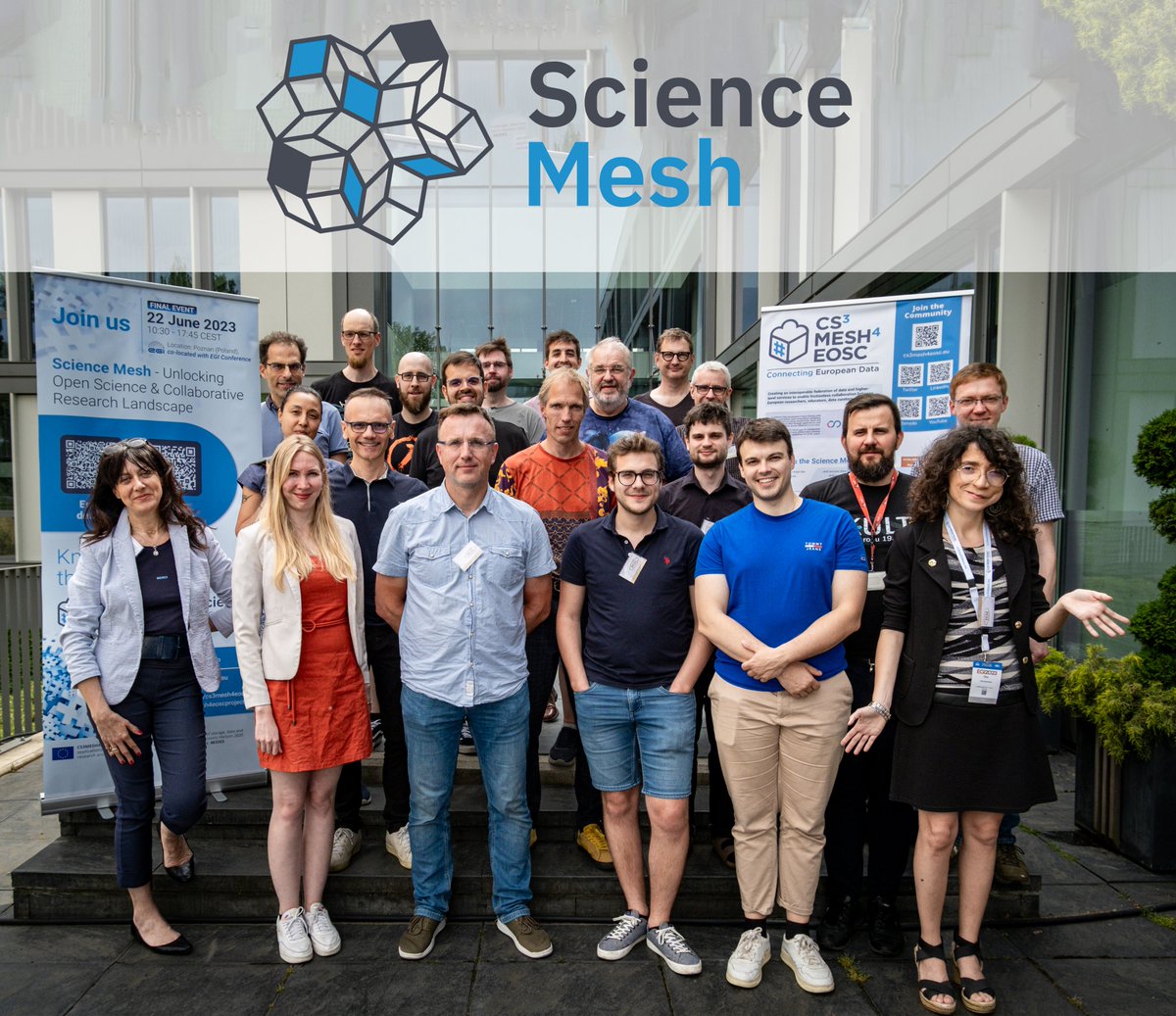 We are Mesh, #ScienceMesh😎🙌The team which developed this to promote #scientificcollaboration through a federated cloud connecting heterogeneous sites with data, applications & computation, invites you to join the mesh & be part of 🇪🇺 #openscience. Follow cs3mesh4eosc.eu