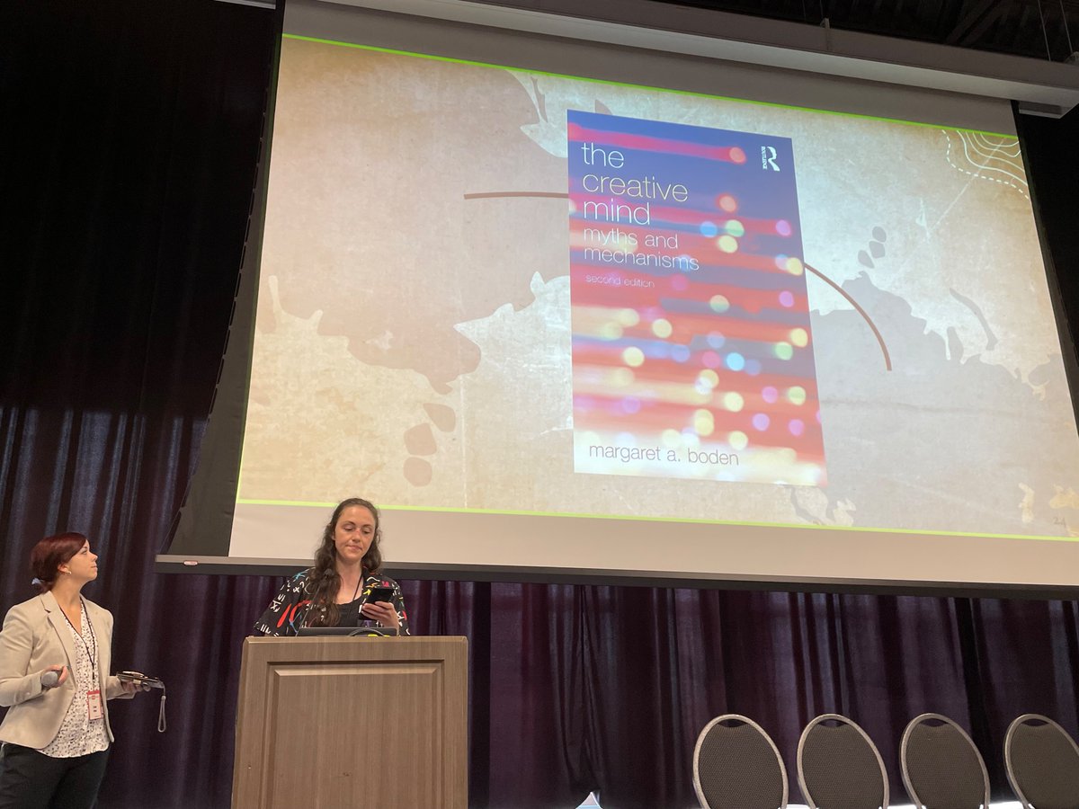 MatthewGuz's tweet photo. Final session of #iccc23, Nadia M. Ady and Faun Rice talking about interdisciplinary research. Specifically their ongoing study into how people do interdisciplinary research in human-AI research. https://t.co/r2ysMTgnuu