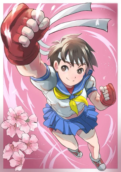 623で #昇龍拳の日 なら咲桜拳だっていいじゃないw 【再掲】  #格ゲーキャラ描こうぜ