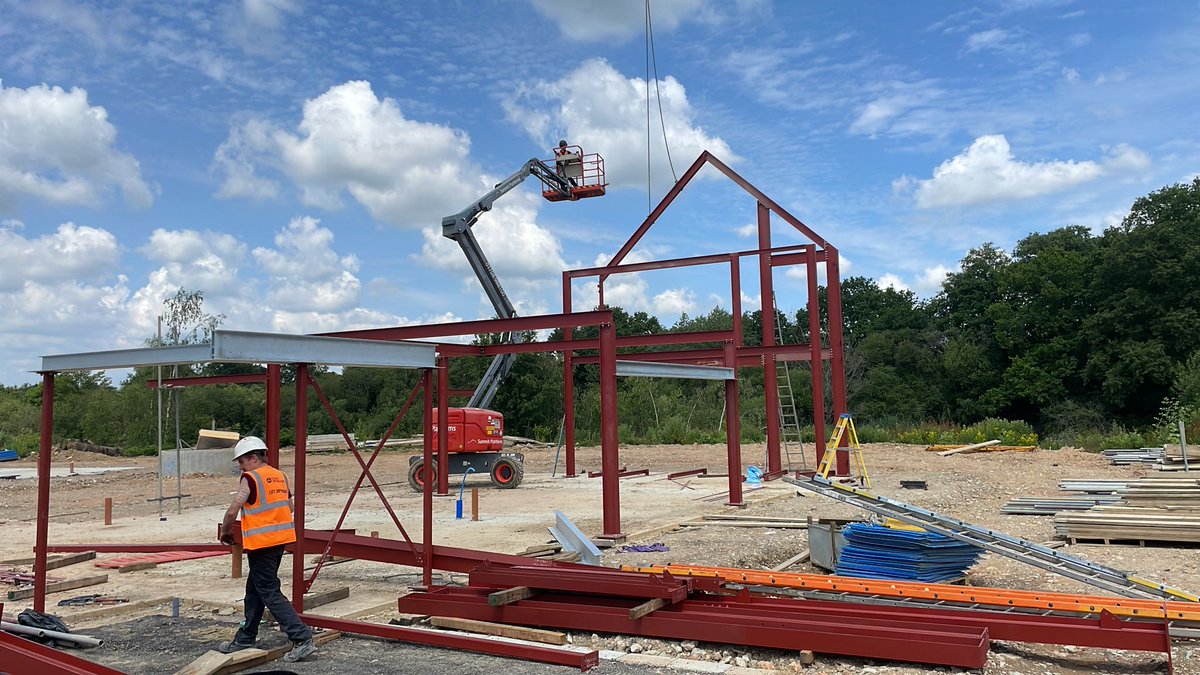 Fabricated structural steel for 31 bespoke new build homes on a private 20-acre estate in the heart of the Kent Countryside. #bespokehomes #steelwork #welding #installation