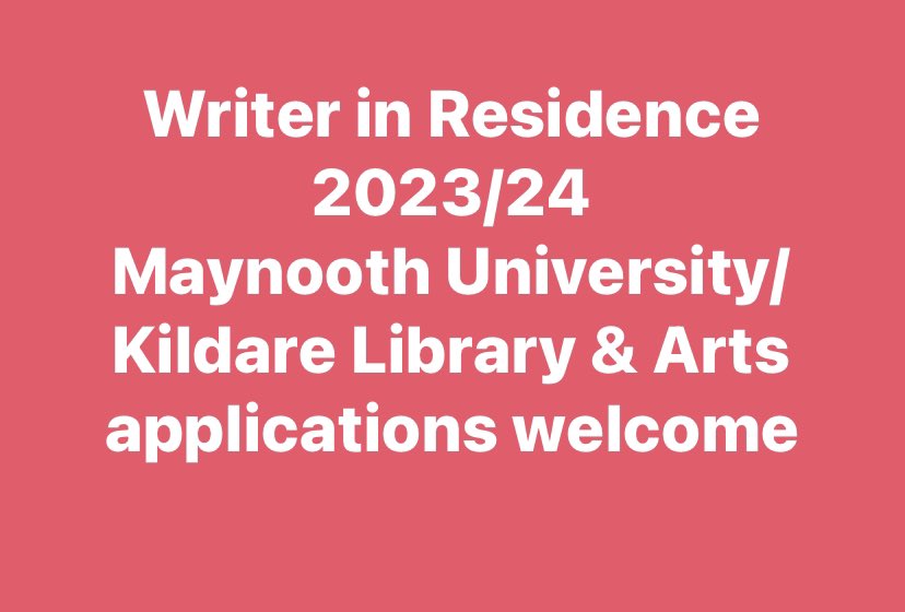 Kildare Arts Service on Twitter "Writer in Residence 2023/24