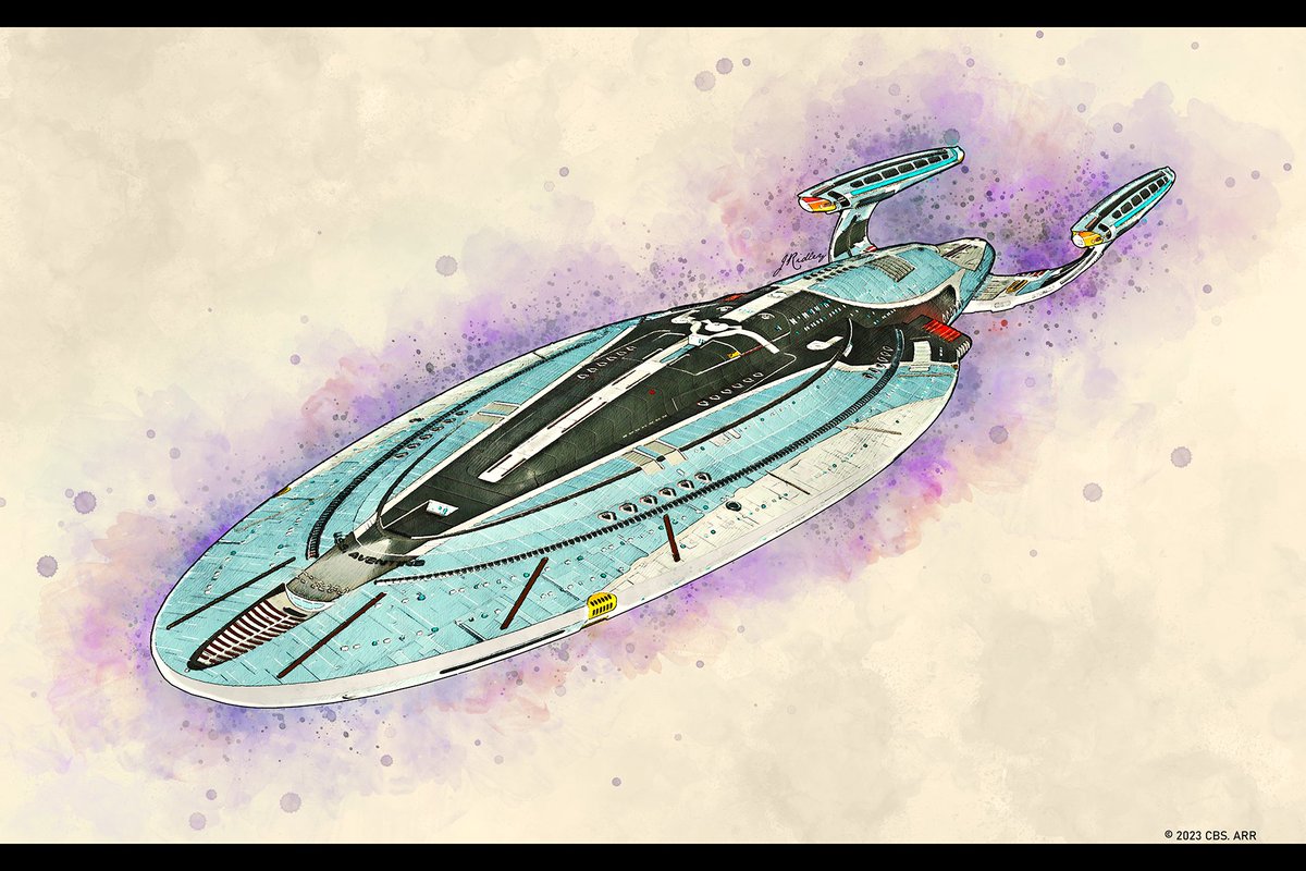 Good morning. 

The USS Aventine, Vesta-class, from the post DS9 novels and captained by Ezri Dax. I would really LOVE for this ship to show up in Lower Decks or Prodigy. 

Such a unique and different silhouette. 

#StarTrek #StarTrekDS9 #StarTrekProdigy #StarTrekLowerDecks