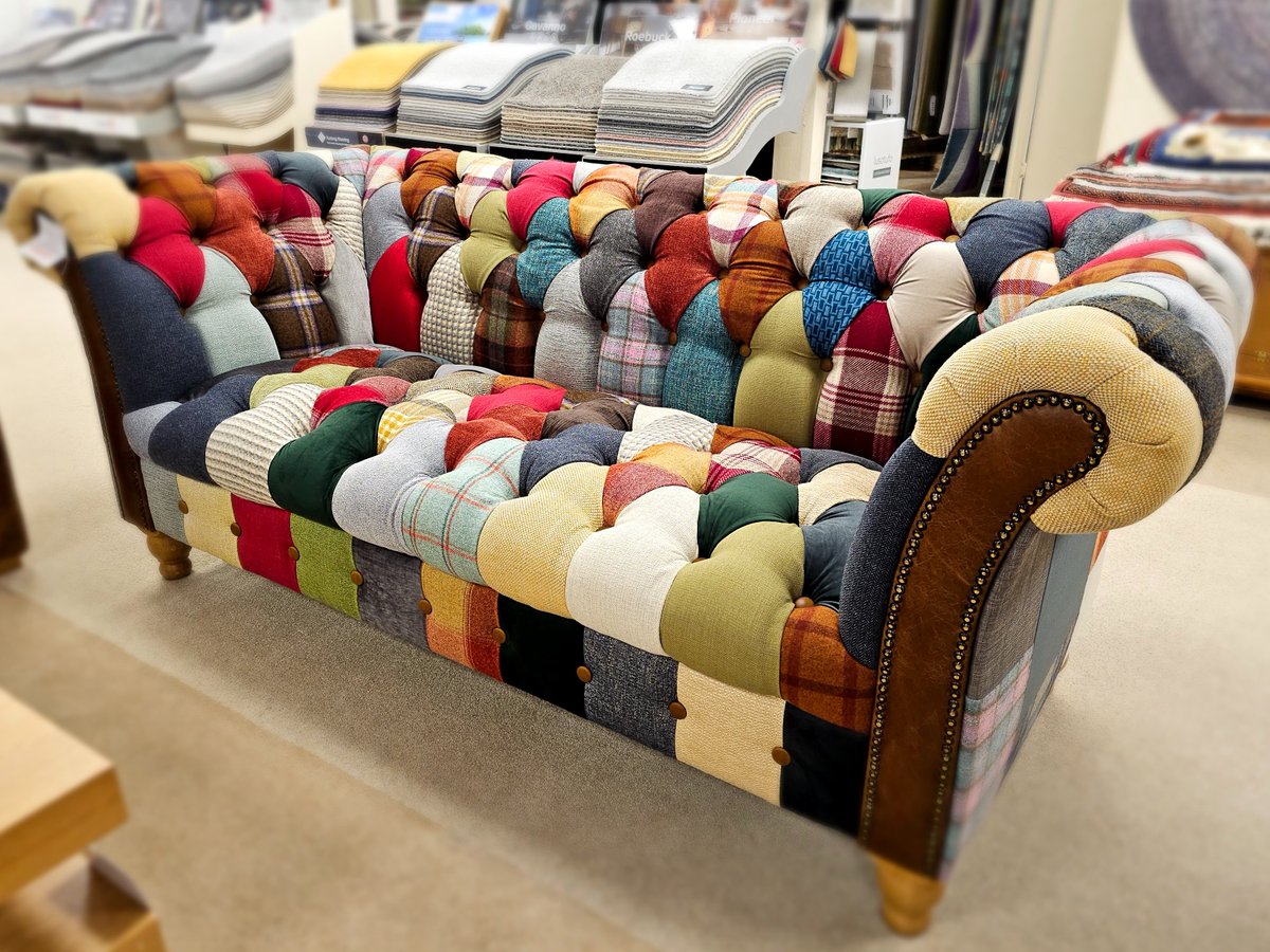 BRAND NEW SOFA ALERT!! The Harlequin Patchwork from the Vintage Sofa Company, nothing has split opinion among the staff quite like this one, help us settle the argument…. What do you think? Love it or hate it?