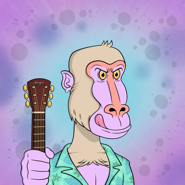 BarBoonDOG's tweet photo. The Third BOON that's going to be attending A Boonish Wedding.    

Boon #4127    

Only 40 Boons in the entire collection rock an Hawaiian Shirt and just look at that yum mouth. Don't leave a half eaten banana lying around with this boon in attendance.

Chances are that guitar might even strum out a couple bangers during the ceremony. 

Top it off this masterpiece is owned by the better half of the father/daughter Boon Media News Team.
Is there a more talented youngster in this space than @lunareditss?

@HangryBarboons #HBAR #HBARNFTs 

Let's Get It