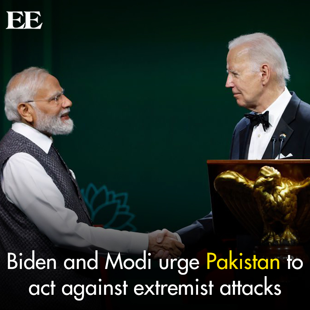 EasternEye's tweet image. In a historic move, US President Joe Biden and Indian PM Narendra Modi stand together, urging Pakistan to take action against extremist attacks. 🌟

Read more- easterneye.biz/biden-and-modi…

#GlobalSecurity #UnityAgainstExtremism #BidenModiAlliance #extremism #JoeBiden #narenderamodi