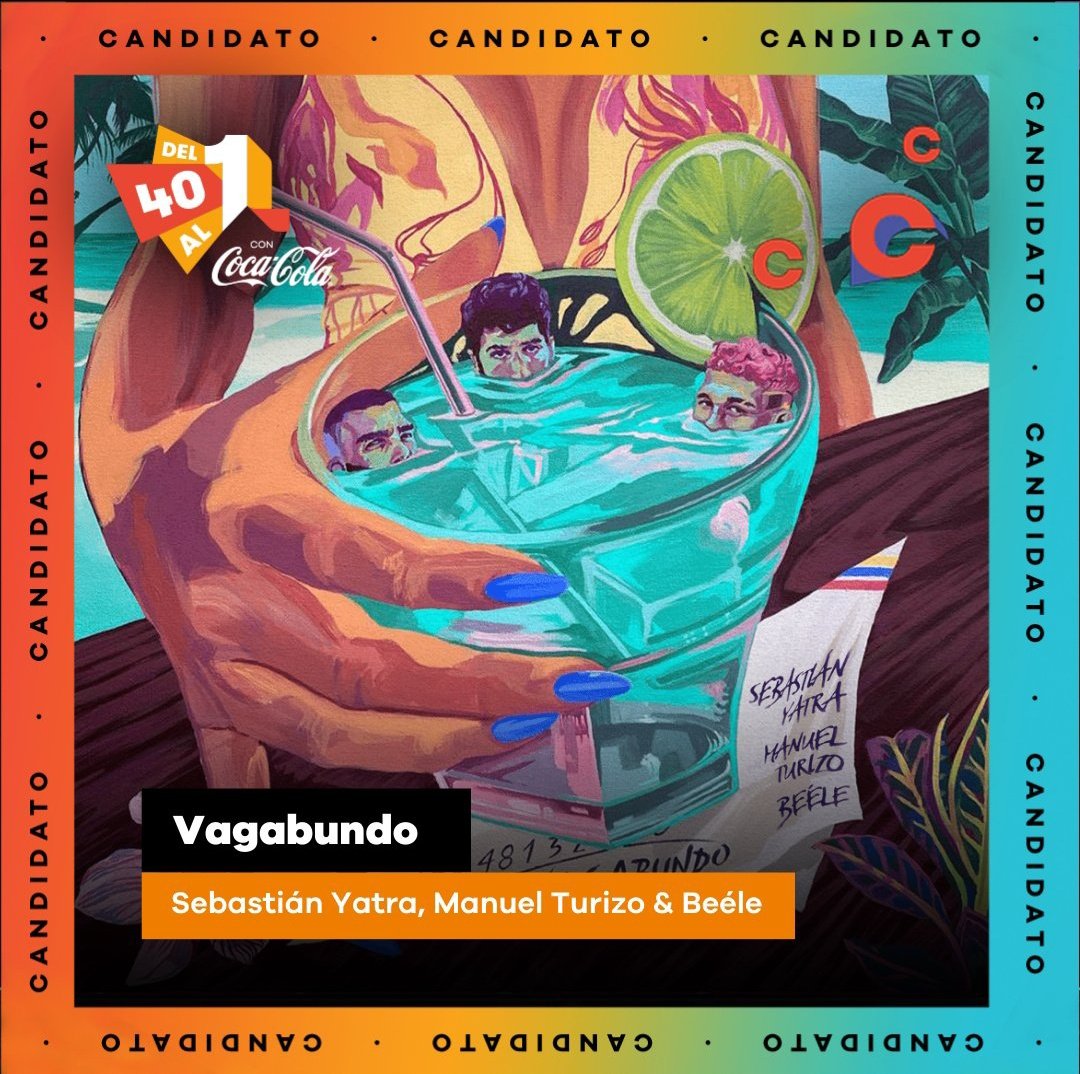 Mi voto es para #Vagabundo de @SebastianYatra #MiVoto40 #MiVoto40Vagabundo #MiVoto40SebastianYatra @Del40al1_es @Los40 #Del40al1CocaCola