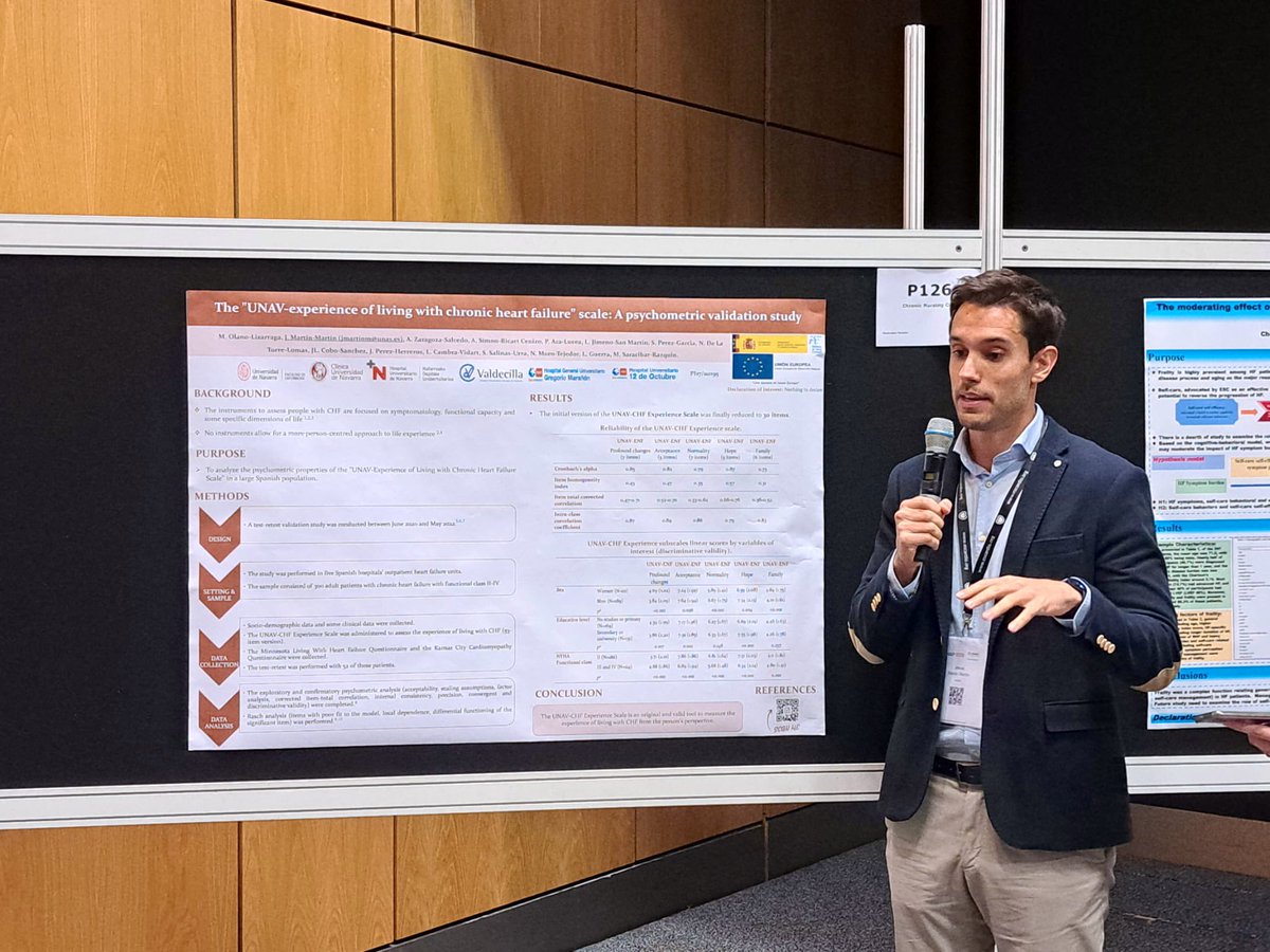 Jesús Martín (@jemartmart) on Twitter photo 🔊Just presented our groundbreaking study at #ACNAP2023 Congress! <a href="/enfermeriaunav/">Facultad Enfermería</a> <a href="/ClinicaNavarra/">Clínica Universidad de Navarra</a> <a href="/HUnivValdecilla/">Hospital Universitario Marqués de Valdecilla</a> <a href="/Hospital12deOct/">Hospital 12 Octubre</a>
#HUN #GregorioMarañón
🟢The "UNAV-experience of living with chronic heart failure scale" is a game-changer in assessing the person with CHF. 🔊Just presented our groundbreaking study at #ACNAP2023 Congress! <a href="/enfermeriaunav/">Facultad Enfermería</a> <a href="/ClinicaNavarra/">Clínica Universidad de Navarra</a> <a href="/HUnivValdecilla/">Hospital Universitario Marqués de Valdecilla</a> <a href="/Hospital12deOct/">Hospital 12 Octubre</a>
#HUN #GregorioMarañón
🟢The "UNAV-experience of living with chronic heart failure scale" is a game-changer in assessing the person with CHF.