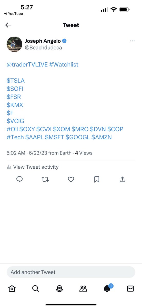 June 23 #Watchlist #MyFocus

$KOLD $YANG $TSLA $COIN
$SPXS $SOXS $SQQQ

$SWBI $KMX
$APLD $BIVI $MMM $GSK $IONQ $DNUT $ICPT $TRUP $ZURA $OMC $

#BioTech $MRK $IMCR $RVNC $AMLX $IMGN

$AMZN $ORCL $AMD $SOFI $META $NVDA $MSFT $GOOGL #Oil 

$TSLA $UAA $PLTR $SPCE $F $AVDL