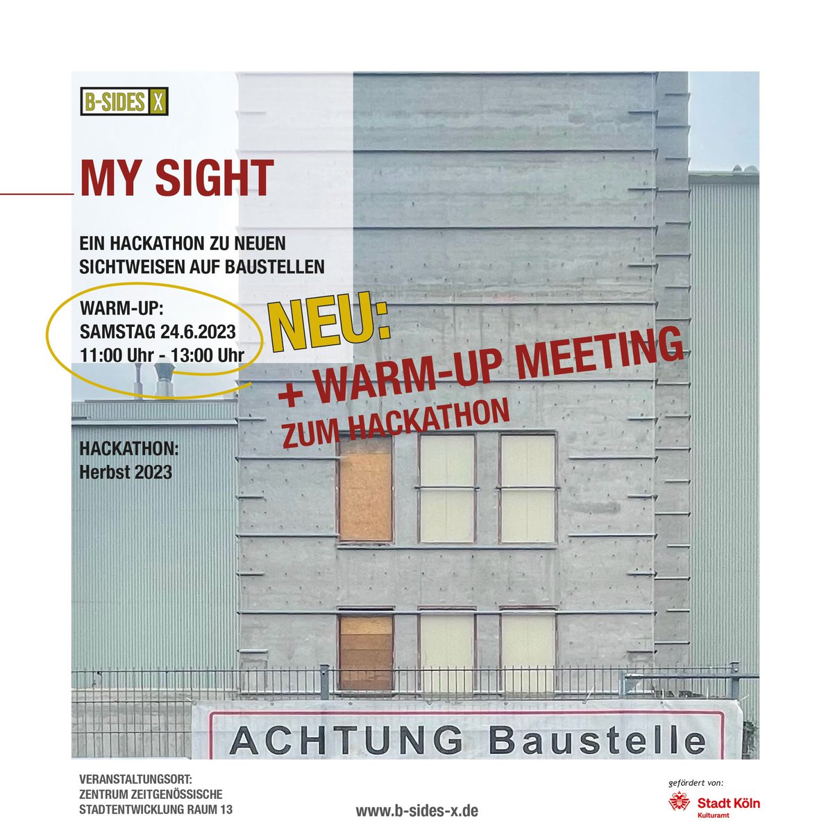 Morgen! Warm-up 🫠 zum #baustellen  #Hackathon ! Wir erklären was im Herbst geschieht. Und helfen euch schonmal eure Themen zuzuspitzen. Und bieten natürlich auch Vernetzung! Geht auch online! Anmelden unter b-sides-x.de nötig. Freuen uns auf dich!