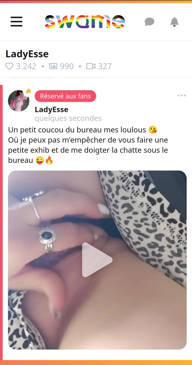 LadyEsse26's tweet photo. Je viens de publier sur mon Swame pour mes fans, je me doigte sous mon bureau 😜🔥
Tu attends quoi pour t'abonner ? C'est plein de photos et vidéos qui t'attendent ! De quoi bien te faire plaisir 💦
🔞https://t.co/5LD2NGDnRL
#swame #swamegirl #ladyesse #TGIF https://t.co/tSIpIdmi1R
