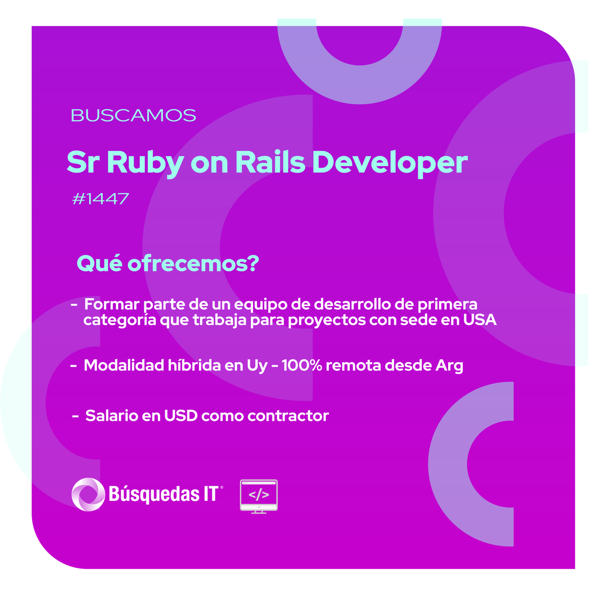 it_busquedas's tweet image. Senior Ruby on Rails Dev🚀
¿Te interesa? 😱
Escribile a Mari mgaray@busquedasit.com
O entrá aquí 👇
busquedasit.com/es/opportuniti…
#RubyOnRails #RailsDevelopment #RubyProgramming #WebDevelopment #RubyCoder #CodeLife #RubyCommunity #TechJobs