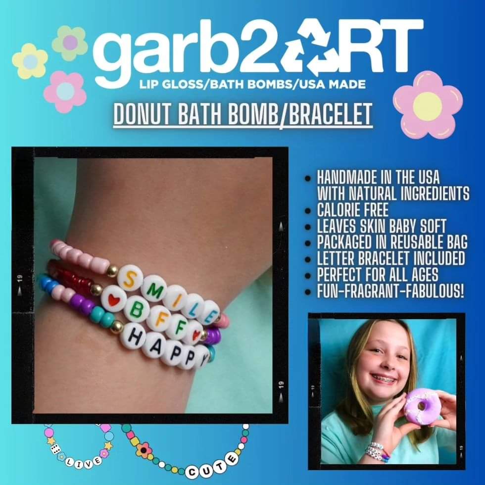 Donut/Bracelet combos are always a huge hit! Stocked at garb2ART retailers across the USA

#garb2art #garb2artcosmetics #wholesale #columbusindiana #columbus #bathtime #bathbombs #handmadeintheusa #themagsryan
