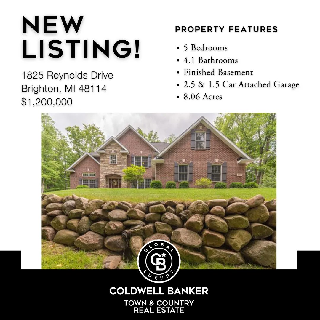 NEW LISTING! 1825 Reynolds Drive, Brighton MI 48114. $1,200,000. For more info, please call Sharon Koch at (810) 923-7002. #NewListing #ColdwellBanker #RealEstate