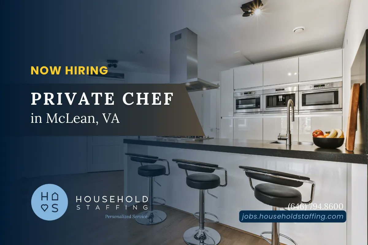 hh_staff's tweet image. HIRING: Private Chef in McLean, VA

Private family of five is seeking an experienced Private Chef who knows how to cook Gluten-free and has experience cooking a variety of cuisines.

Click link to know more: jobs.householdstaffing.com/job/12986065/

#NowHiring
#CookingJob
#JobOpportunity
