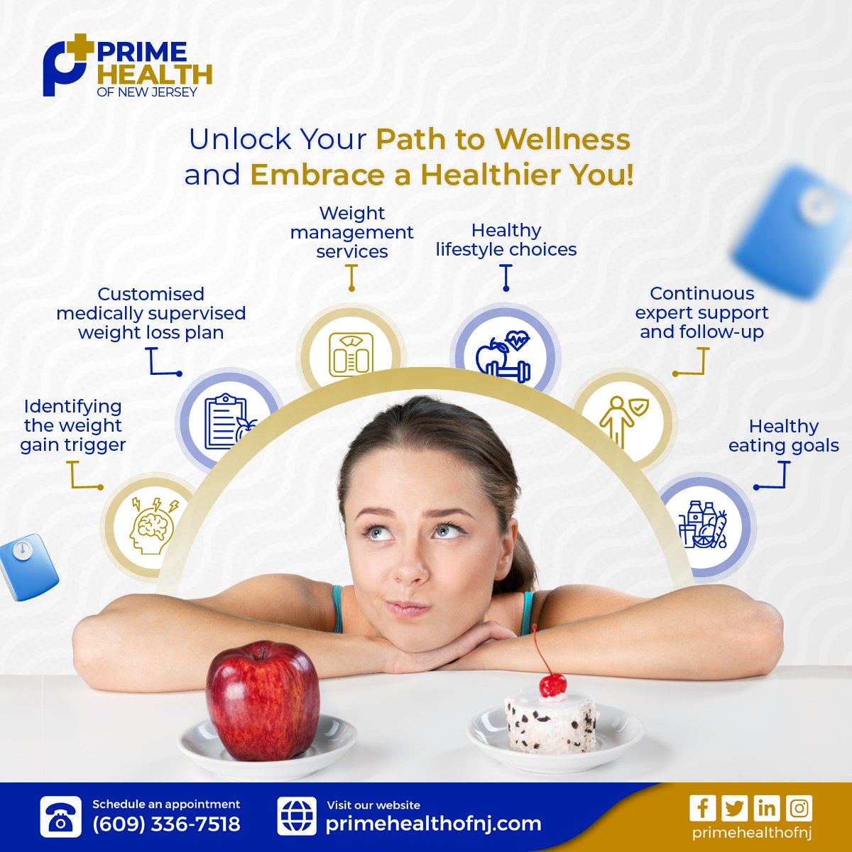 PrimeHealthofNJ's tweet photo. Unlock Your Path to Wellness:
1: #WeightGain trigger identification
2: Customized medically supervised weight loss plan
3: Weight management services
4: Healthy lifestyle choices
5: Continuous expert support & follow-up
6: Healthy eating goals.
#PrimeHealthofNJ #HealthierYou https://t.co/kls5B6u2eb