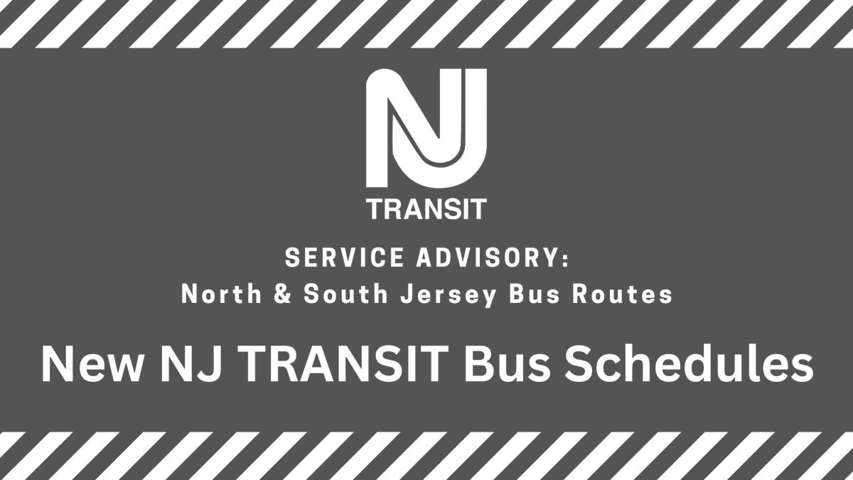 New NJ TRANSIT bus schedules will take effect on Saturday, June 24 on several bus routes. Customers are encouraged to visit the Bus Point-to-Point page to carefully review bus timetables before starting their trip. Details at bit.ly/3Jw8ICH