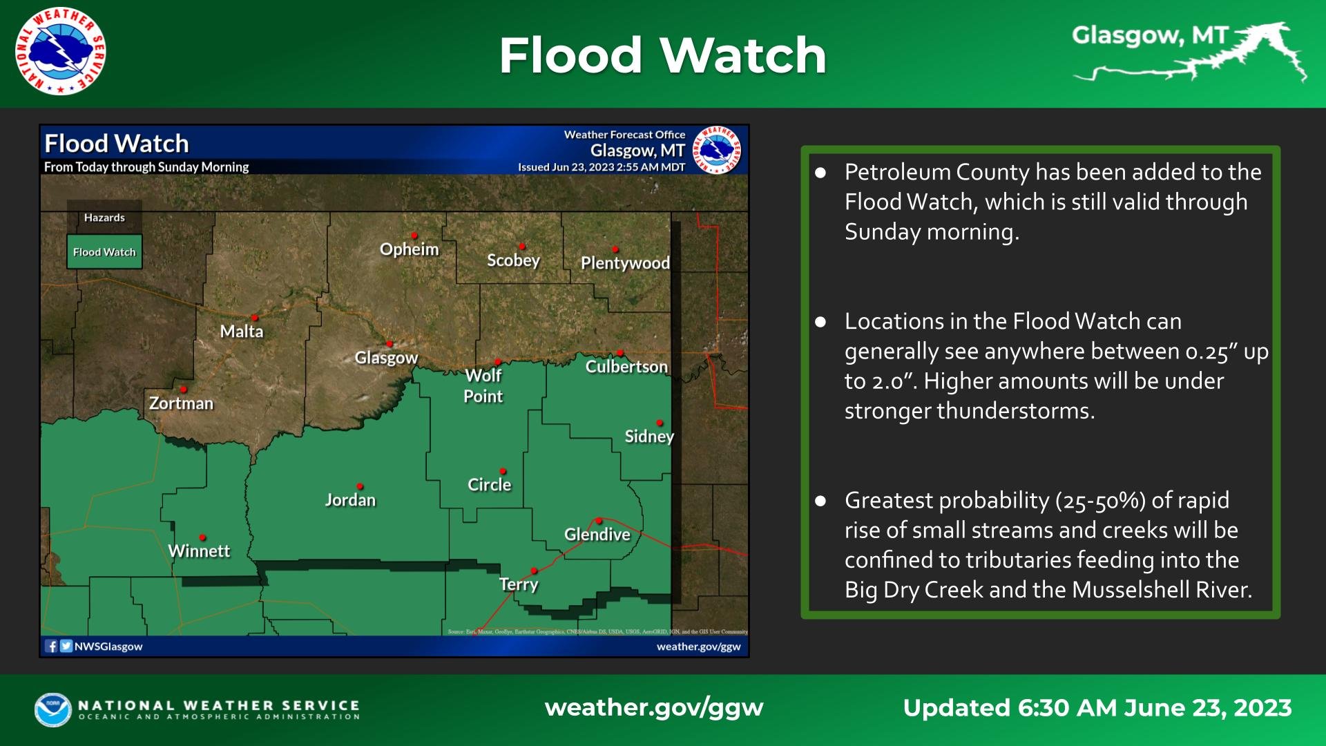 NWS Glasgow on Twitter "A Flood Watch is in effect for portions of