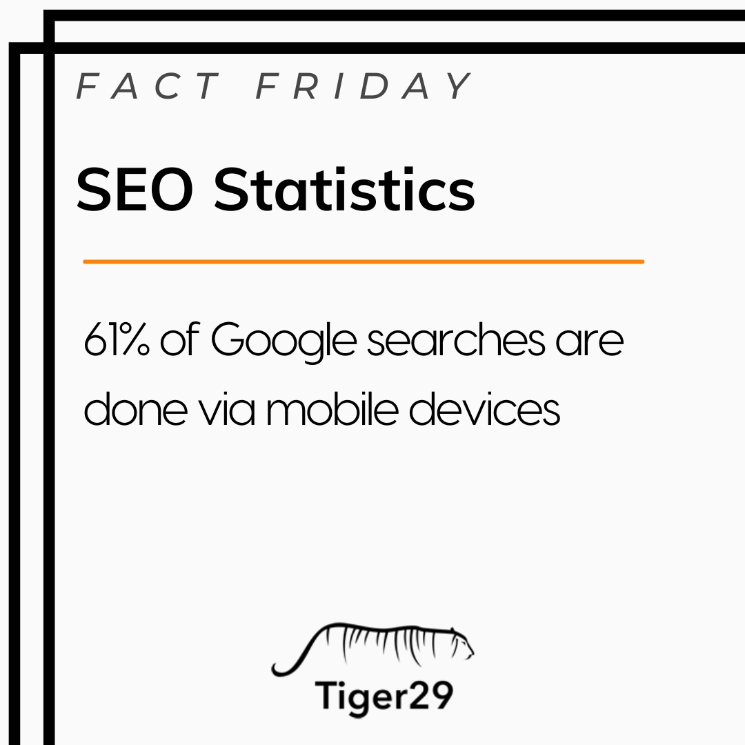 Here's a #FactFriday statistic. 

Need help optimizing your website for mobile devices? Call Tiger29 today!

tiger29.com

 #seo #searchengineoptimization #searchengineoptimizationtips #searchenginemarketing #searchengine #searchengineoptimisation