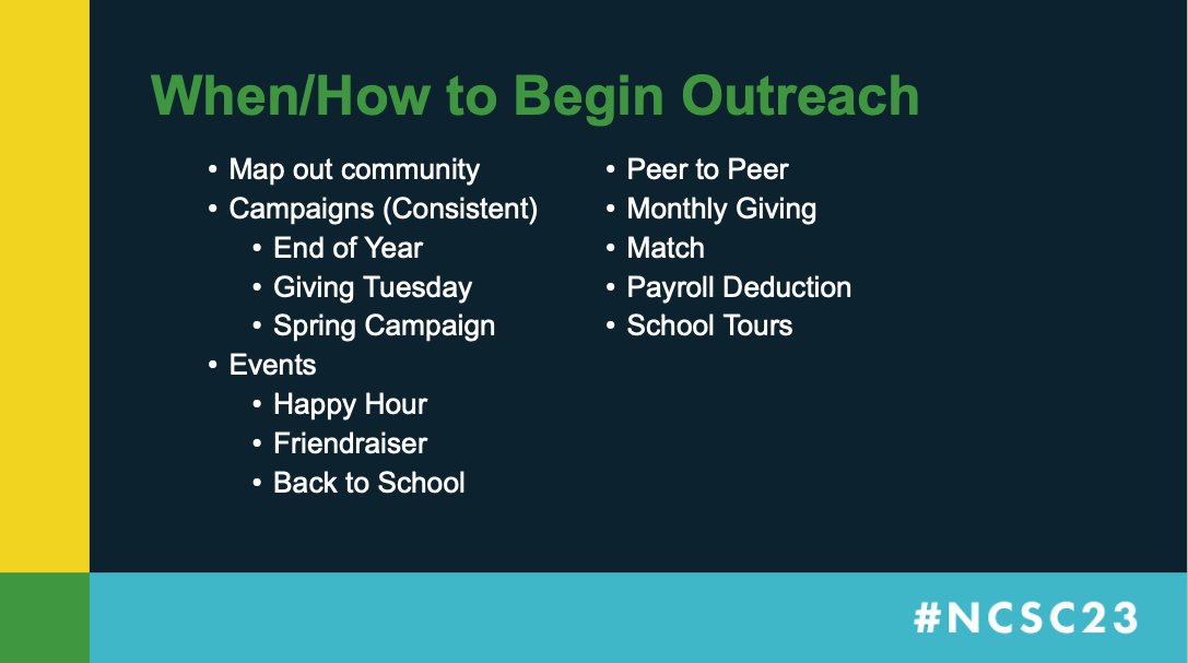 Our founder, @johncampbellHBG, Daniela Anello, and Joe Callahan, recently shared their insights and tips on when and how to begin your outreach to build and sustain an individual giving program to support your school, at @charteralliance's 2023 Conference #NCSC23!