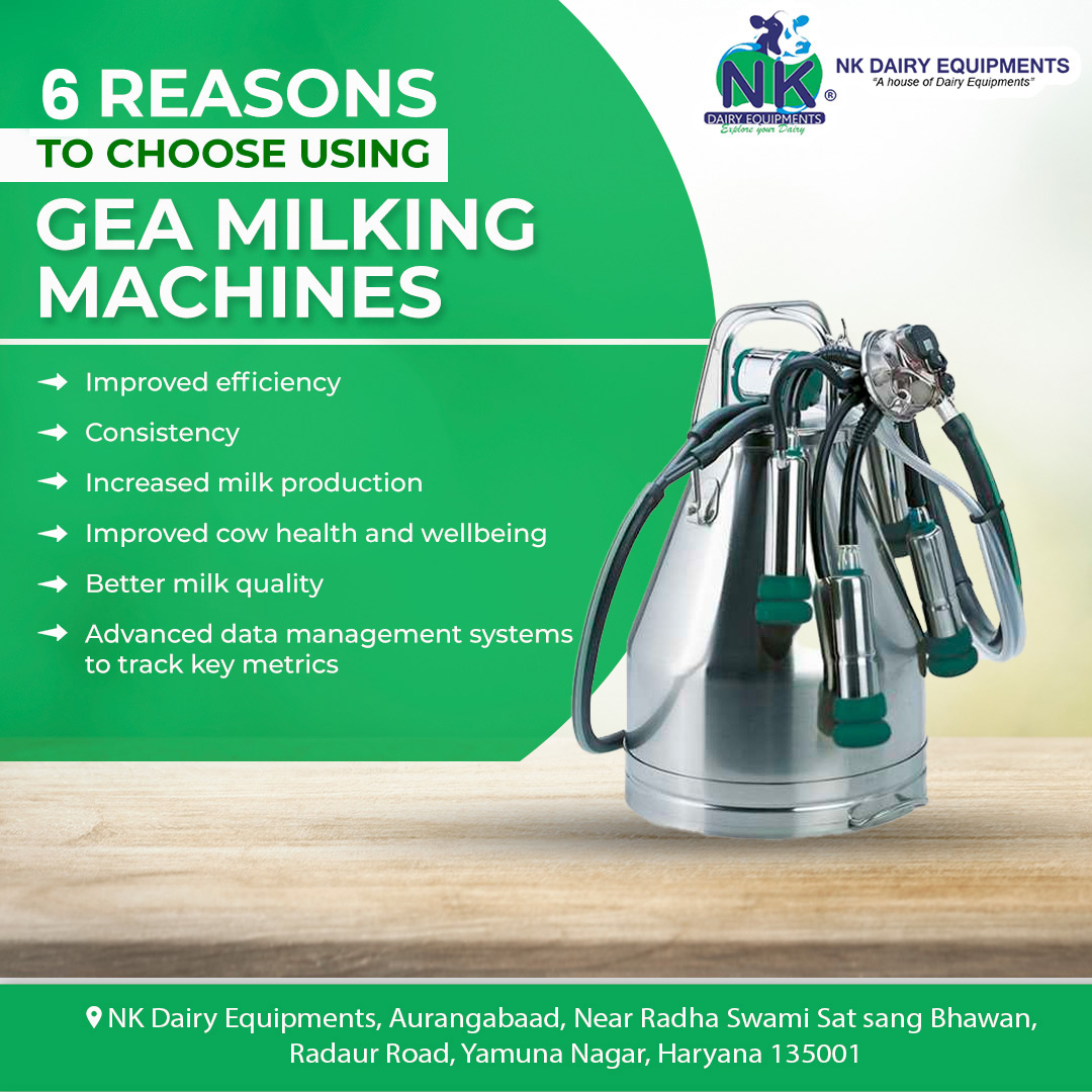 6 REASONS TO CHOOSE USING GEA MILKING MACHINES
>Improved efficiency
>Consistency
>Increased milk production

Get a Quote Today!
☎+91 93550-13913

#improvedefficiency #consistencymatters #increasedmilkproduction #healthycowshappyfarmers #bettermilkquality #datadrivendairy