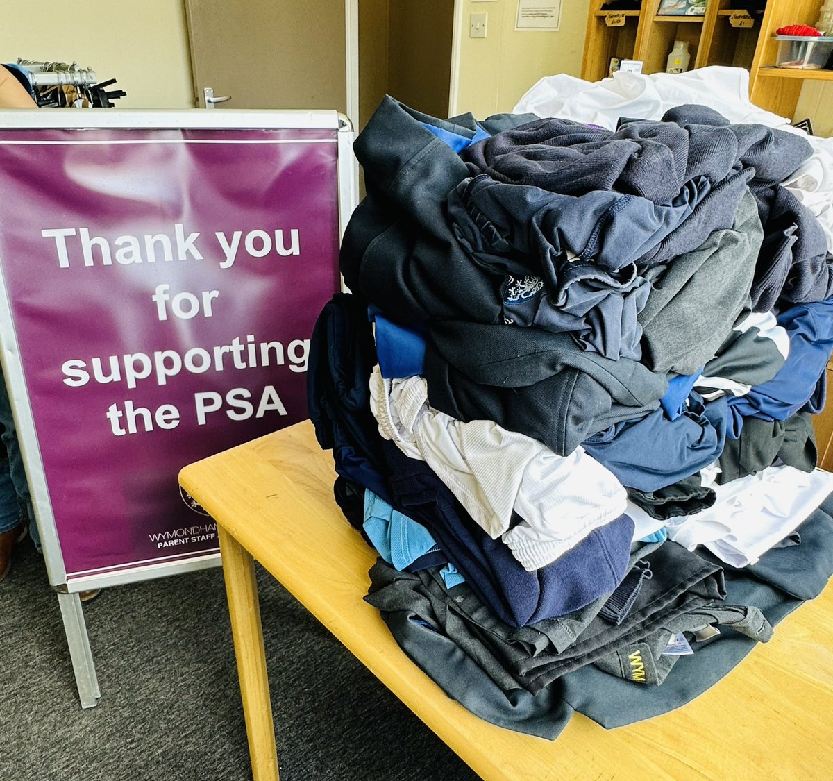 WymondhamColPSA's tweet photo. 📦👔 D.O.N.A.T.I.O.N.S! Thank you to the pair of students who valiantly brought in this huge amount of donations! Donations of school uniform /sports kit to Reception, in house boxes or the PSA shop (we are shut tomorrow due to exeat - back open Tues 3:30-4:30 &amp; Sat 11:15-12:15) https://t.co/7Vq29hK8bT