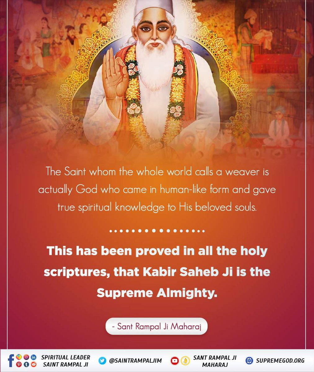 The Saint whom the whole world calls a Weaver is actually God who come in human-like form and gave thrue spiritual knowledge to His beloved souls.
-Sant Rampal Ji Maharaj ji
#आदिपुरुष_कबीर
Kabir Is God ❤️🙇🏻‍♀️