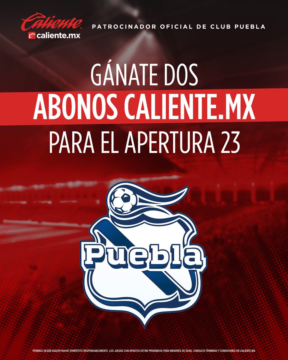🏟️Caliente.mx te lleva al 2⃣ VECES🏟️
Gana un ABONO DOBLE para nuestros juegos de local, incluye Fase Final 🎽
Haz lo siguiente 👇🏽
1️⃣Sigue a <a href="/calientesports/">Caliente Sports</a> 📲
2️⃣Dale 🔁 y ❤️
3️⃣Comenta por qué quieres ir al estadio en el #AP23 y el HT #MásAcciónMásDiversión 🔥
¡VAN! 😏