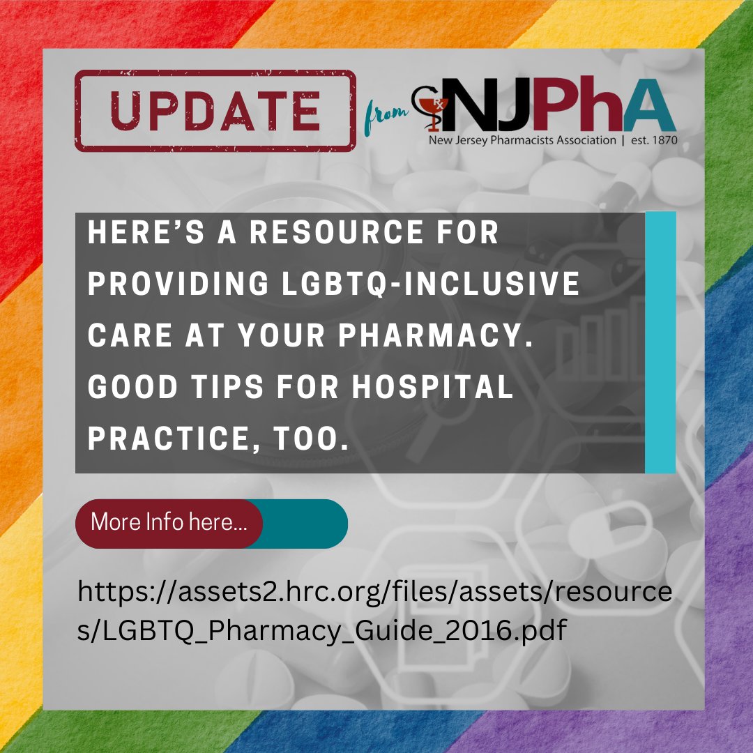 Thank you @humanrightscampaign for providing this important information: assets2.hrc.org/files/assets/r… #UpdateFromNJPhA #NJPharmacists #NJPhA #HappyPrideMonth