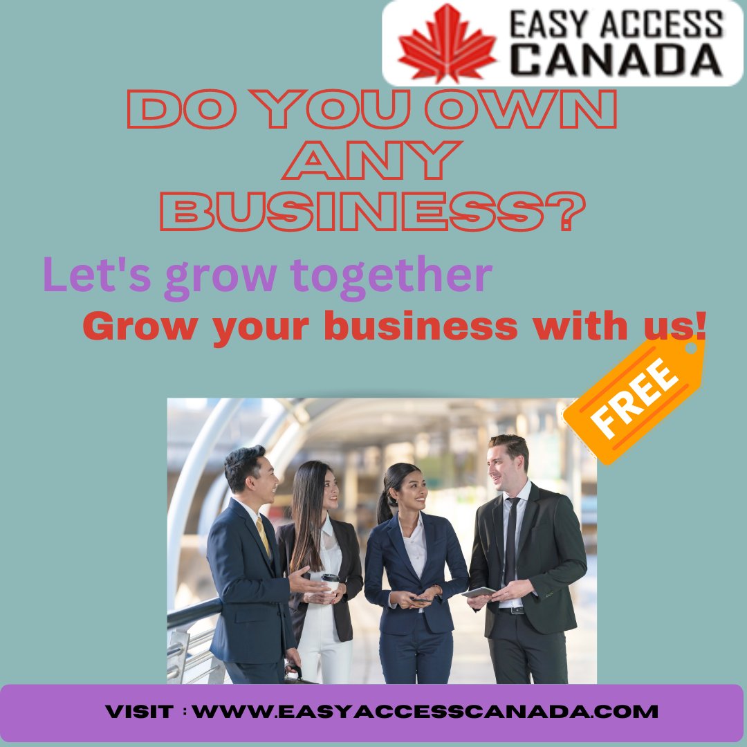 EASYACCESCANADA's tweet photo. Do you own a business? You can promote your business with us for FREE.
Visit https://t.co/7Jws81p446 &amp; add your business there.

#digitalmarketing #digital #onlinemarketing #onlinemarketingstrategies #promoting #promotingbusiness #business https://t.co/bspWer5Nq1