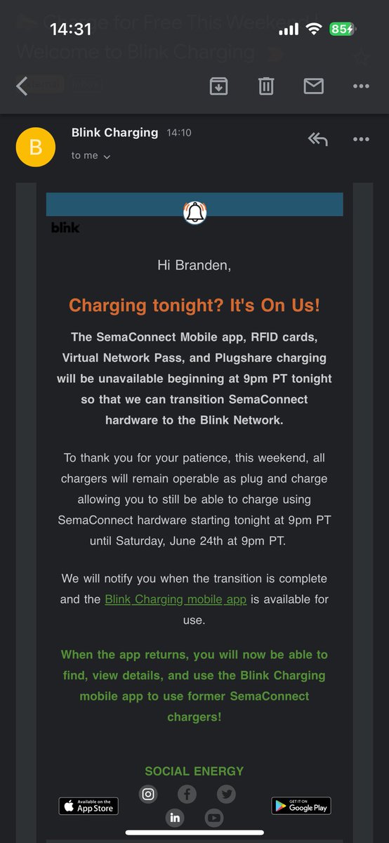 Great job, @BlinkCharging - this is how to do an outage properly