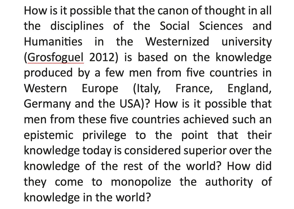 It would be impossible to answer these questions without focusing on colonialism, imperialism, heteropatriarchy, and racial capitalism.