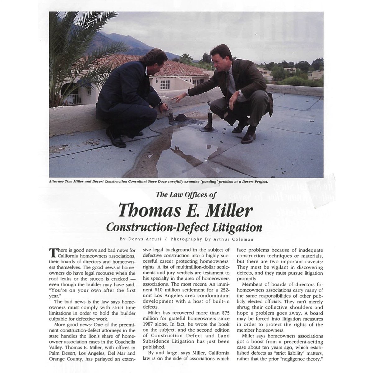 Flashback Friday with Tom Miller

Construction Defect Litigation Experience

constructiondefects.com

#TMLF #constructiondefects #superlawyers #expertise #homeowners #condos #boardmembers #associations #management #california #norcal #socal #bayarea #sanfrancisco #orangecounty