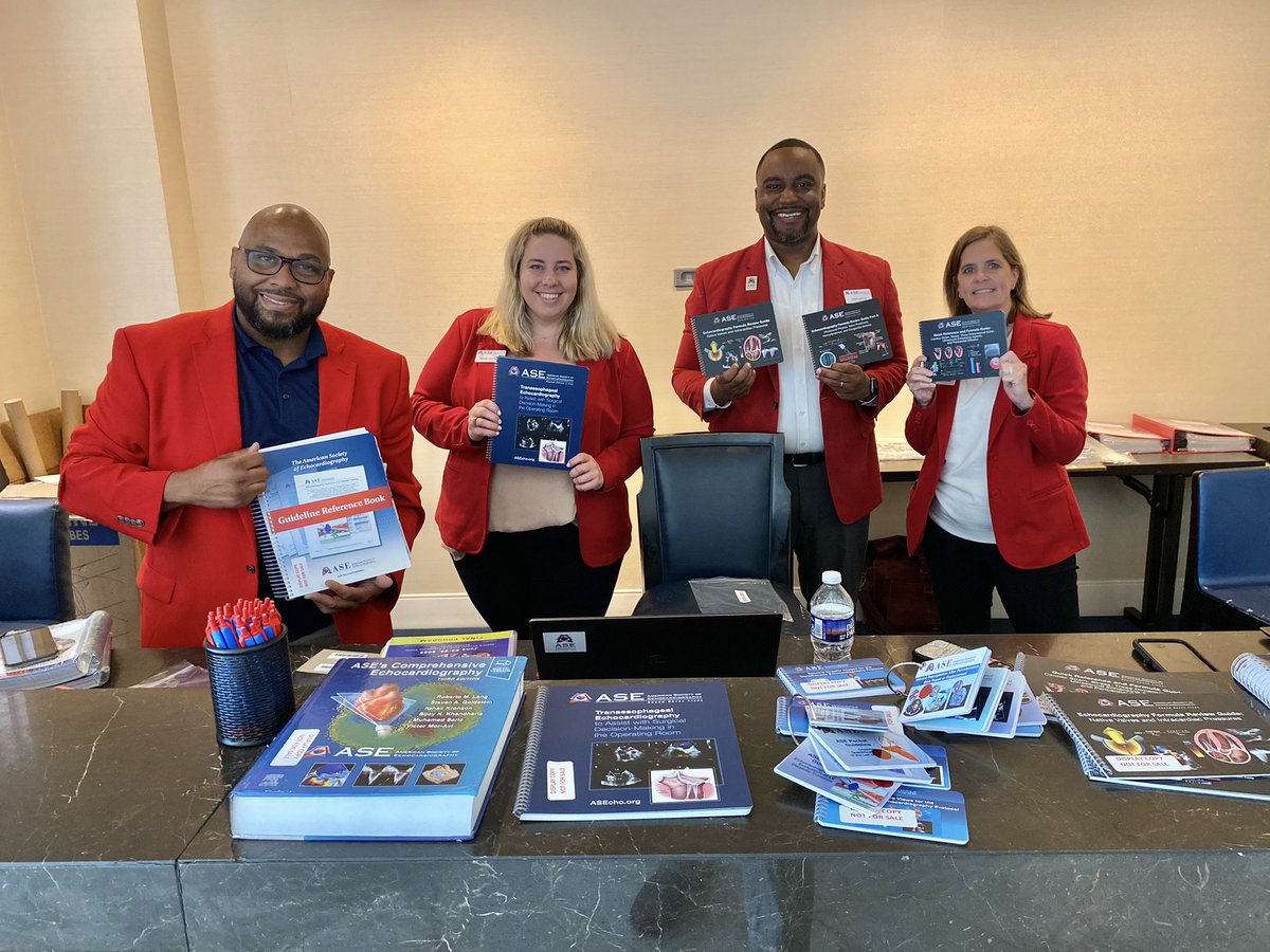 Come visit these beautiful people at the ASE Product Booth! #ASE2023 There are several new products to choose from, including an updated Guideline Reference Spiral, binder inserts, flip chart posters, and wall posters.