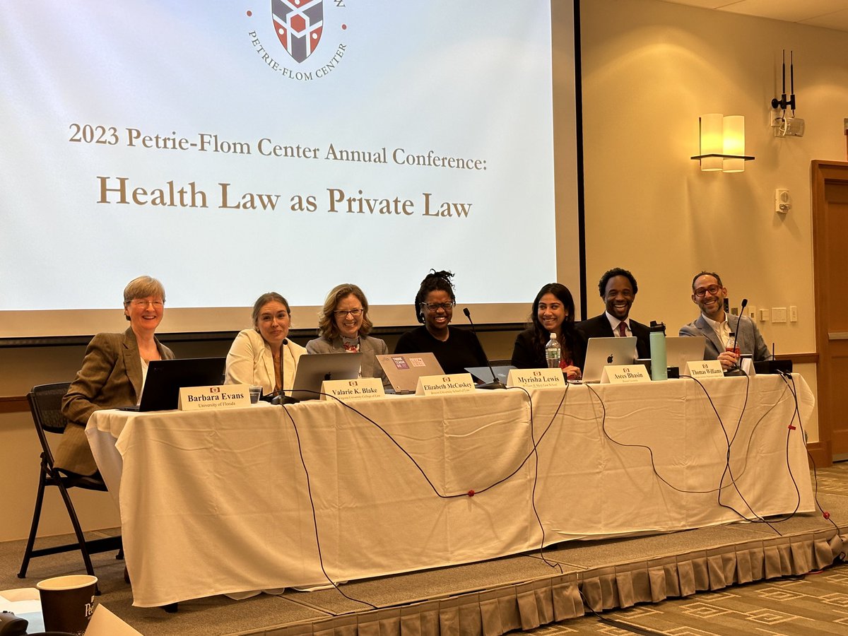 A very full panel of amazing scholars together to talk about reproductive care in the context of private law ⁦@Liz_McCuskey⁩ ⁦@valblakewvulaw⁩ ⁦@seesbhasin⁩ Barbara Evans, Thomas Williams, Myrisha Lewis ⁦@CohenProf⁩