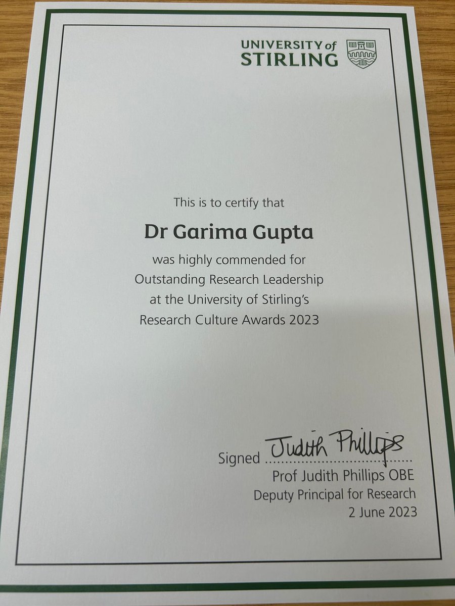 I was highly commended for Outstanding Research Leadership at @StirUni Research Culture Awards, I am chuffed to bits. It definitely motivates me to keep doing the great work to save biodiversity and communities. Thanks @_Isabel_Jones for nominating me, it means a lot. @StirBES