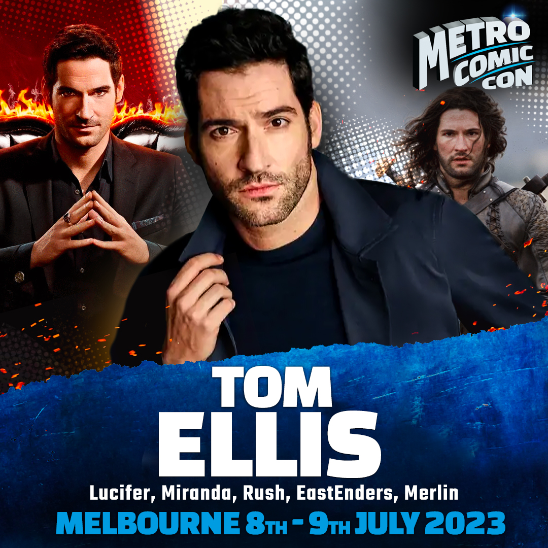 The Devil is in the details; & this devil is coming to #MetroComicCon! We're absolutely thrilled to welcome the incomparable, the charismatic, the diabolic (in the best way) Tom Ellis @tomellis17, aka Lucifer Morningstar in DC's Lucifer!
#melbourne 
#tomellis 
#lucifer 
#DC