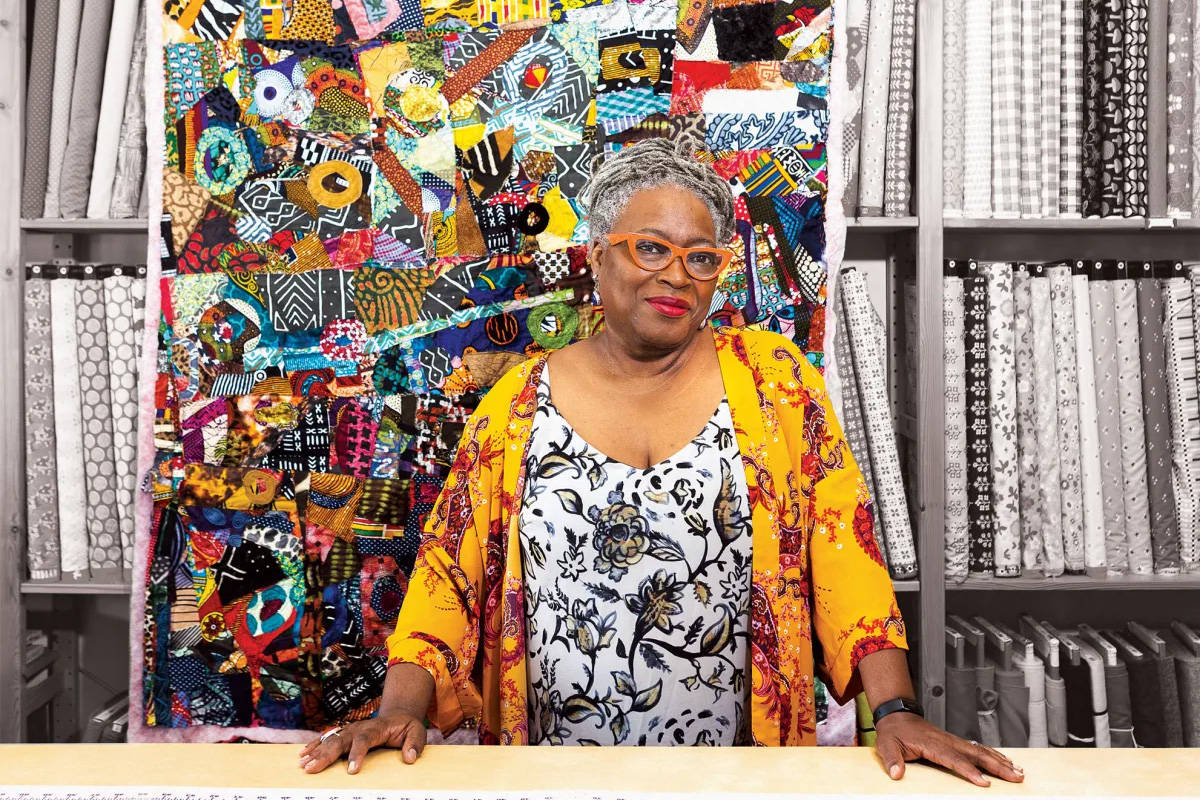 Great news! Spots have opened up for Sunday's F.A.M. workshop for kids &amp; caregivers with renowned local quilter @KimberleyCartwright. It's free (!), and you can register here: bit.ly/3JtIJf6 Photo Brett Villena, courtesy of INDY Week.