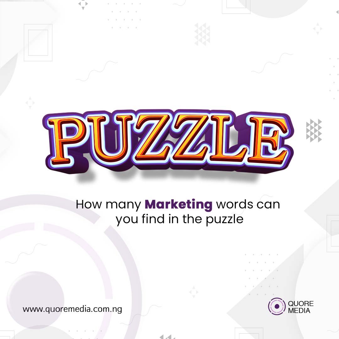 QuoreAgency's tweet photo. FFO! Fastest fingers only... Let’s see those that can try that’s if they can.
#marketingpuzzle #fridaycontent #contentmarketing #tgifpost #branding #strategy #theifgame #quoremedia #marketing #digitalcontent https://t.co/S5685zsGuq