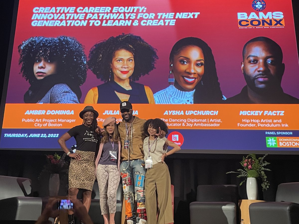 dtownboston's tweet photo. It was a pleasure to sponsor a panel for the inaugural @BAMSFest Conference! Thank you to Amber Dominga, @juliaforboston, @ayshadances, and @MickeyFactz for the wonderful discussion.
We will be at the festival this weekend and hope to see you there. https://t.co/V9sf4enQDC https://t.co/0ggY4KwfdI